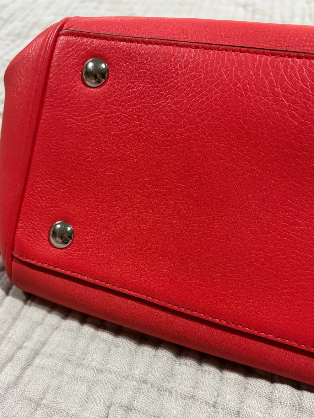 Coach Coral Leather Tote with Tassel Charm